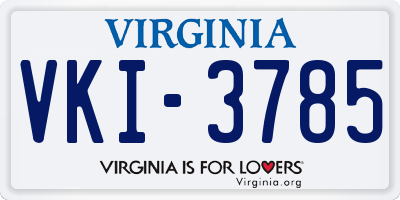 VA license plate VKI3785