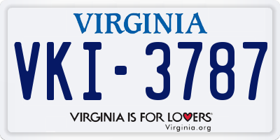 VA license plate VKI3787