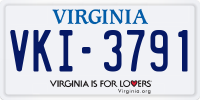 VA license plate VKI3791