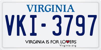 VA license plate VKI3797