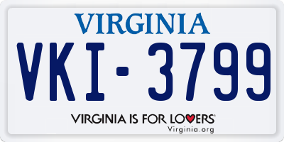 VA license plate VKI3799