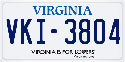 VA license plate VKI3804