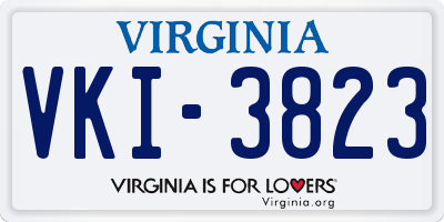 VA license plate VKI3823