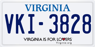 VA license plate VKI3828
