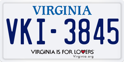 VA license plate VKI3845