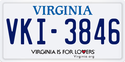 VA license plate VKI3846