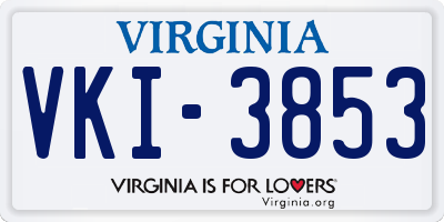VA license plate VKI3853