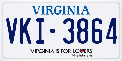 VA license plate VKI3864