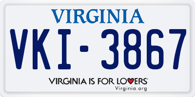 VA license plate VKI3867