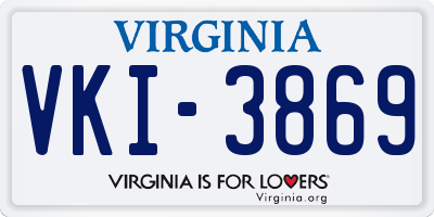 VA license plate VKI3869