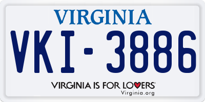 VA license plate VKI3886