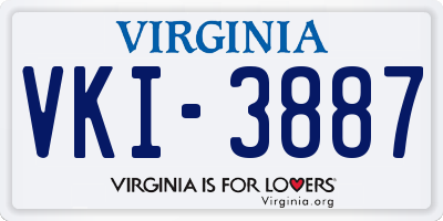 VA license plate VKI3887