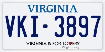 VA license plate VKI3897