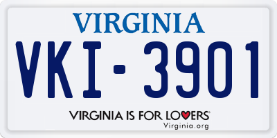 VA license plate VKI3901