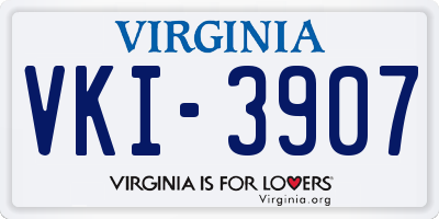 VA license plate VKI3907