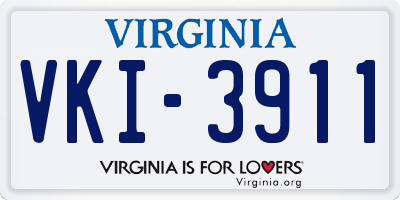 VA license plate VKI3911