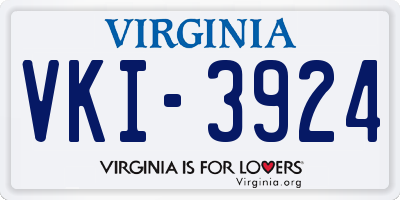 VA license plate VKI3924