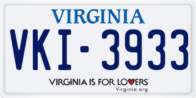 VA license plate VKI3933