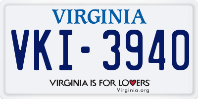 VA license plate VKI3940