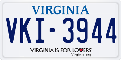 VA license plate VKI3944
