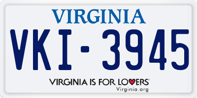 VA license plate VKI3945