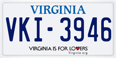 VA license plate VKI3946