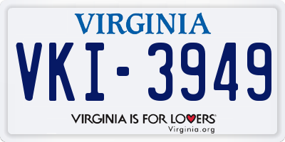 VA license plate VKI3949