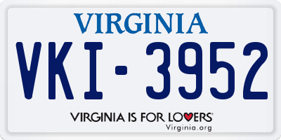 VA license plate VKI3952