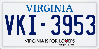 VA license plate VKI3953
