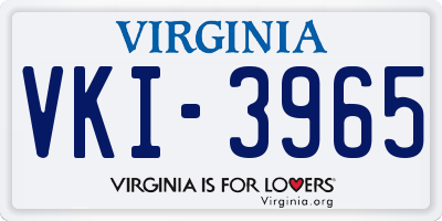 VA license plate VKI3965