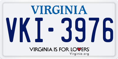 VA license plate VKI3976