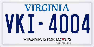 VA license plate VKI4004