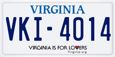 VA license plate VKI4014