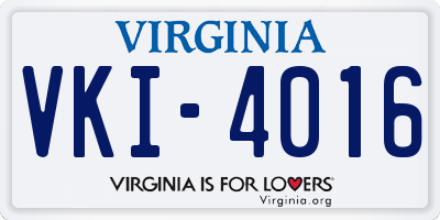 VA license plate VKI4016