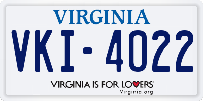 VA license plate VKI4022