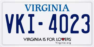 VA license plate VKI4023