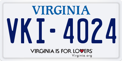 VA license plate VKI4024