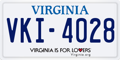 VA license plate VKI4028