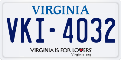 VA license plate VKI4032