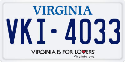 VA license plate VKI4033
