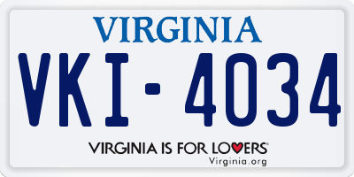 VA license plate VKI4034