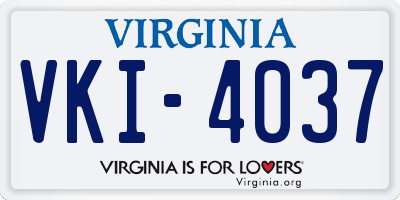 VA license plate VKI4037