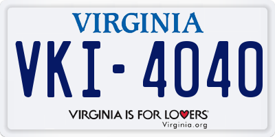 VA license plate VKI4040