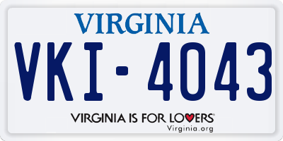 VA license plate VKI4043
