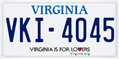 VA license plate VKI4045