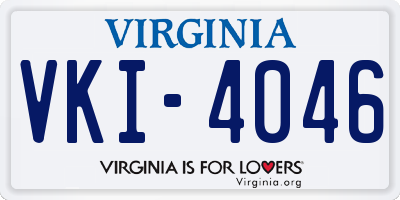 VA license plate VKI4046