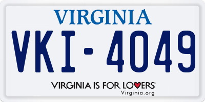 VA license plate VKI4049