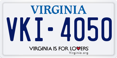 VA license plate VKI4050