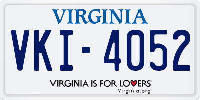 VA license plate VKI4052