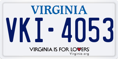 VA license plate VKI4053